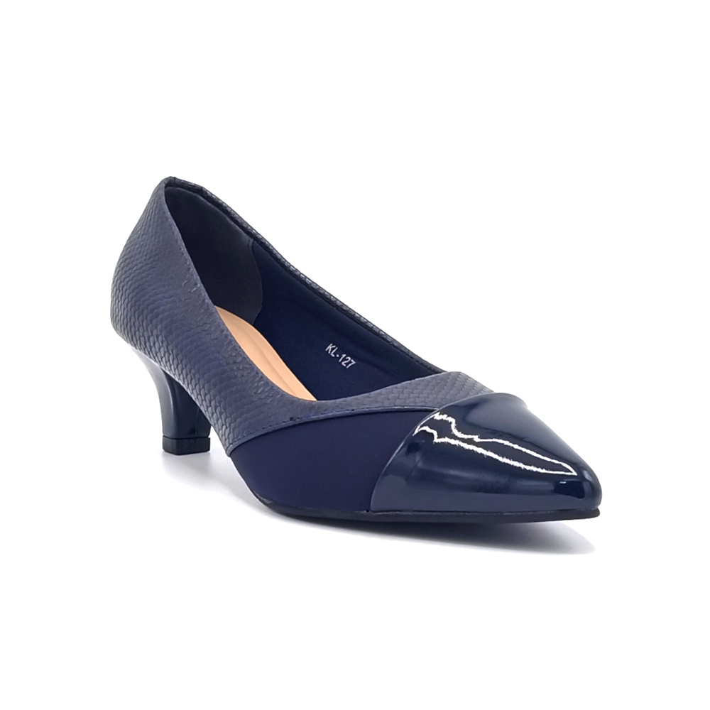 Escarpin A Petit Talon Bleu