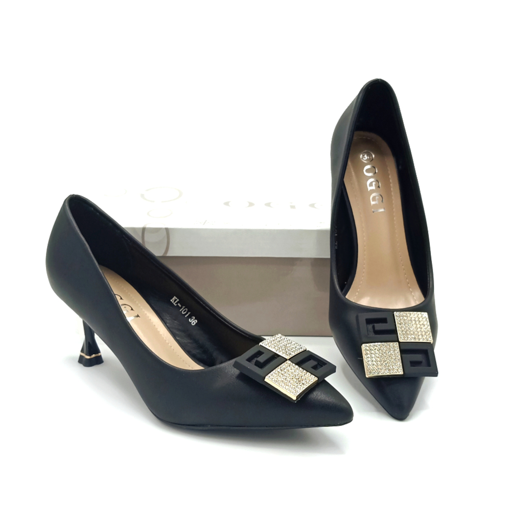 Escarpin A Demi Talon Noir