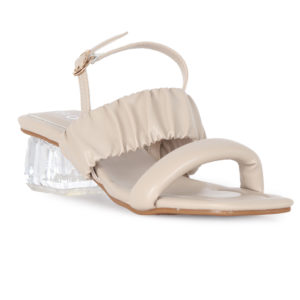 Sandale Femme A Talon Beige