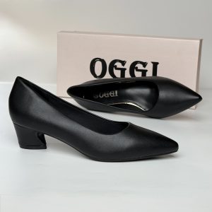 Escarpin A Demi Talon Carré Noir