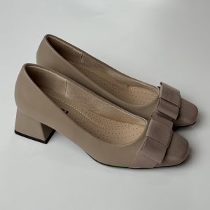 Escarpin A Demi Talon Carré bordeaux Kaki