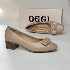 Escarpin A Demi Talon Carré bordeaux Kaki