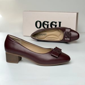 Escarpin A Demi Talon Carré bordeaux